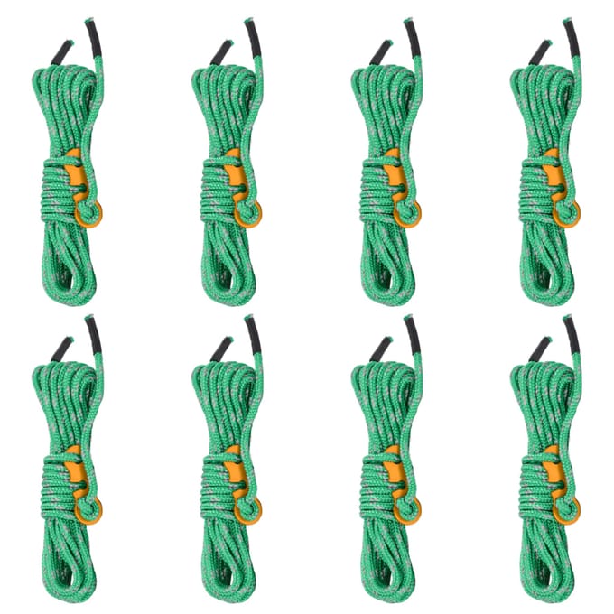 vidaXL - Tentscheerlijnen - met - spanners - 8 - st - reflecterend - 4 - m - 4 - mm