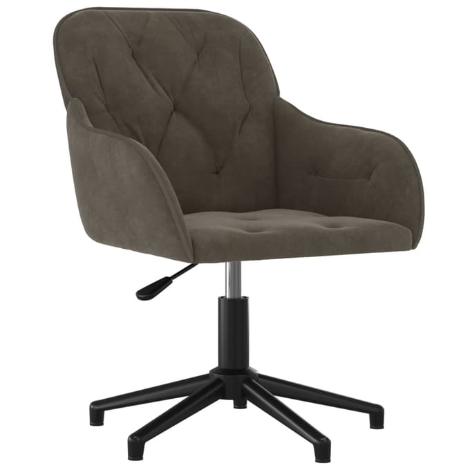 vidaXL - Eetkamerstoelen - draaibaar - 2 - st - fluweel - donkergrijs