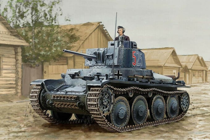 HobbyBoss Modelbouwpakket Militaire voertuigen - 82603 Pzkpfw 38(t) Ausf.E/F Plastic - 1:16 - Modelbouw