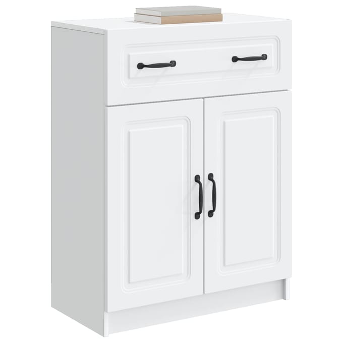vidaXL - Dressoir - Wit - 66 - x - 34,5 - x - 87 - cm - Bewerkt - hout
