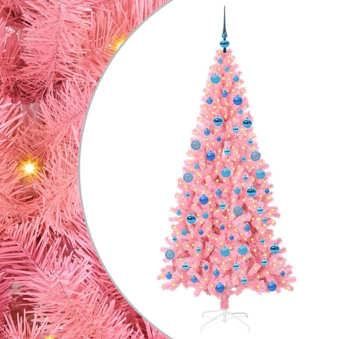 vidaXL - Kerstboom - Roze - 180 - cm - PVC
