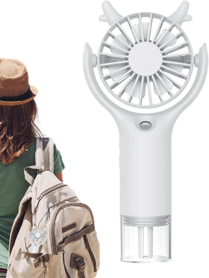 Handventilator - Nevel ventilator - Frisse lucht - Waterspray functie - 16.7 cm - Wit