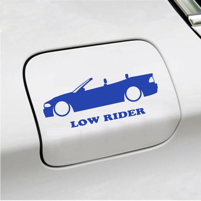 Bumpersticker - Low Rider - 7 X 18 - Blauw