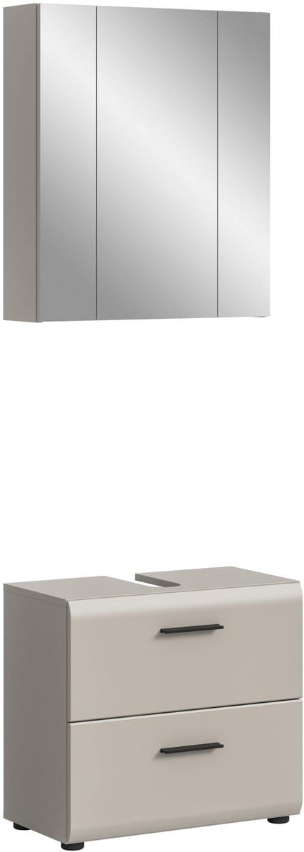 Badcombinatie Kasjmier - Moderne Hoge Kast met Spiegel - 60x185x30 cm