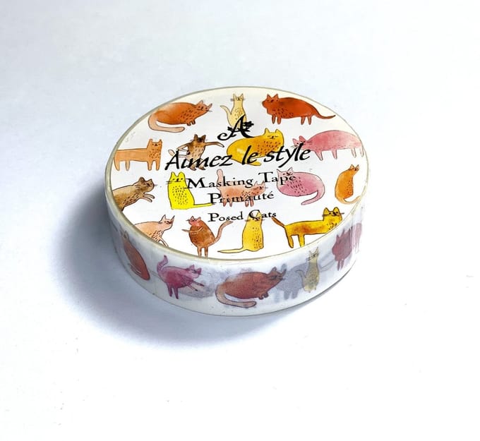 Washi tape - Posed Cat - 15mm