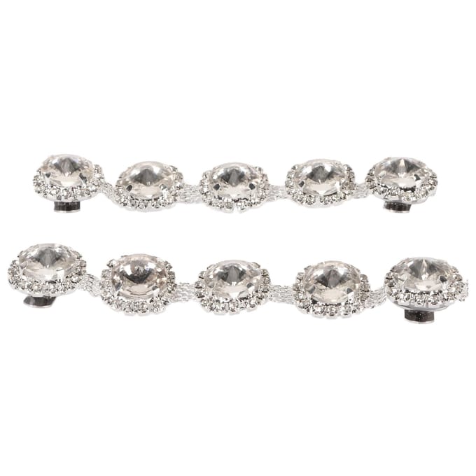 2 stuks Kristalglas Strass Schoenklemmen Stijlvolle Strass Schoenklemmen Decoratie voor DIY Bruiloft white