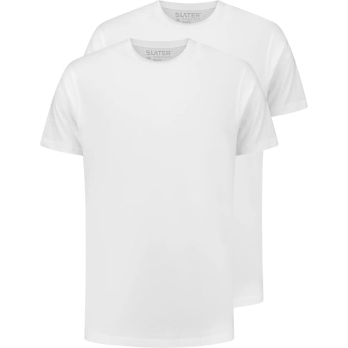 Slater  T-shirts Wit 2500 Basic 2-pack O-neck White
