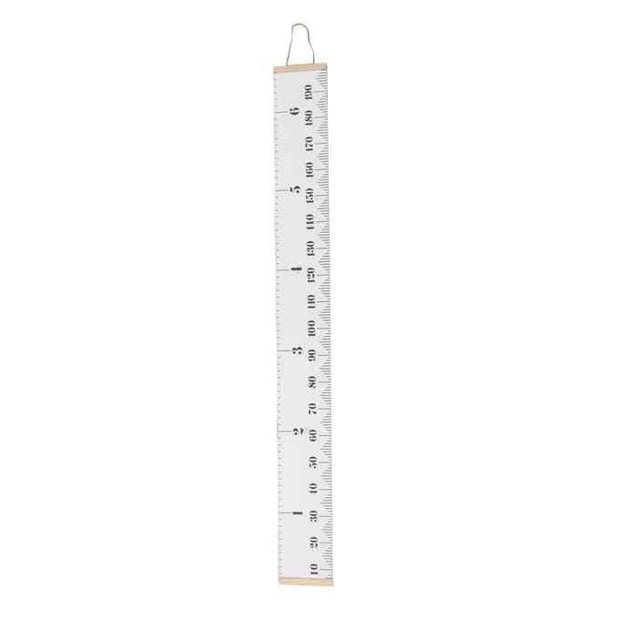 Groeimeter voor kinderen Nauwkeurige Baby Lengte Groeimeter Liniaal Verwijderbaar Canvas Muurhanger Meting white