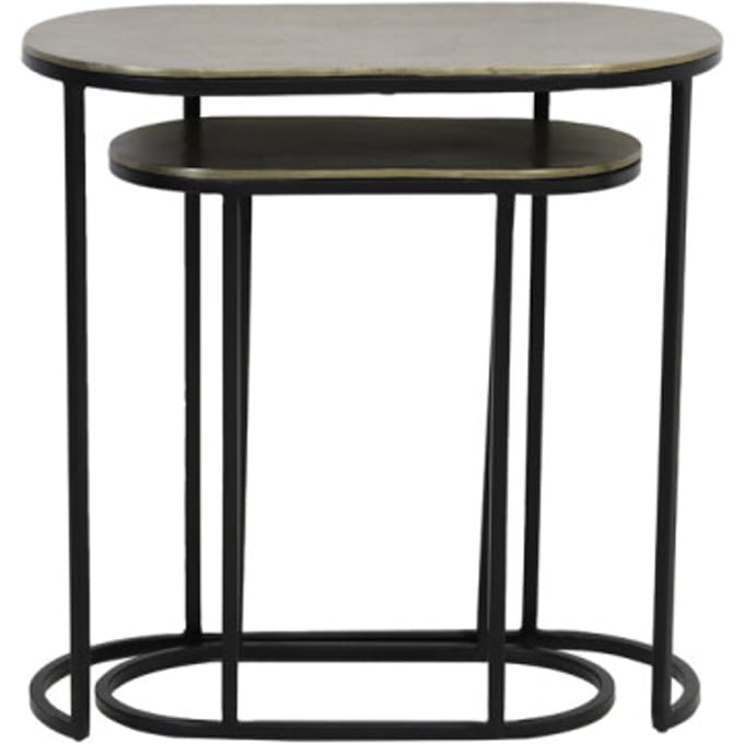 Light & Living - Bijzettafel BOCOV - 53x26x53cm - Brons - Set van 2