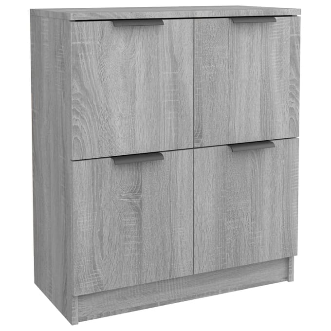vidaXL - Dressoirs - 2 - st - 60x30x70 - cm - bewerkt - hout - grijs - sonoma - eiken