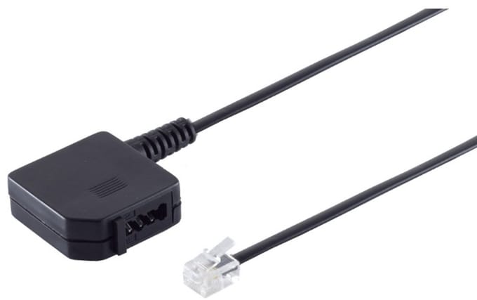 RJ11 - TAE-F telecom adapter | Duitsland (oud) | zwart | 0,20 meter