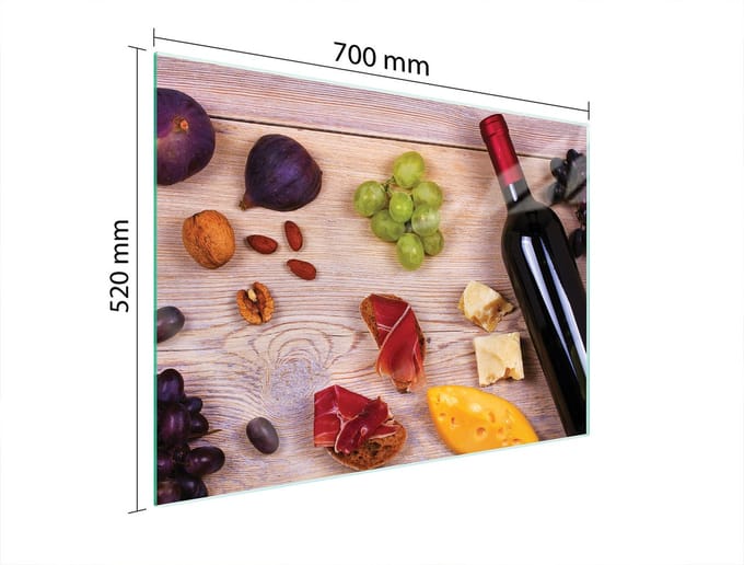 TMK ArtDeko - Beschermplaat van Glas - 70x52 cm - Eten - Moderne Print