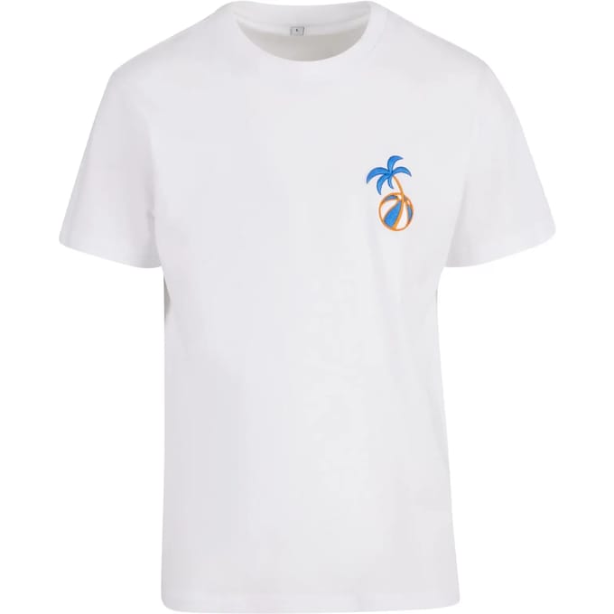 Mister Tee - Summer Basketball EMB Heren Tshirt - L - Wit