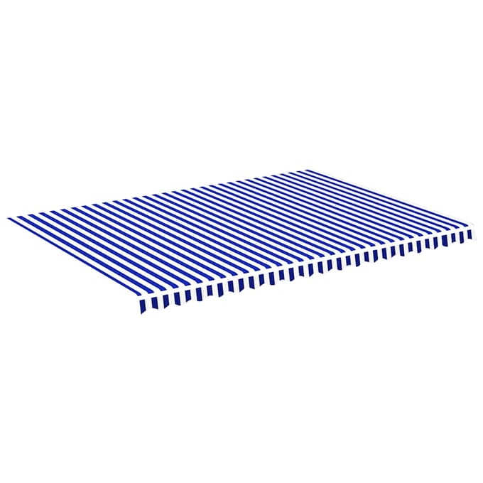 vidaXL - Vervangingsdoek - voor - luifel - 500x350 - cm - polyester - blauw - en - wit