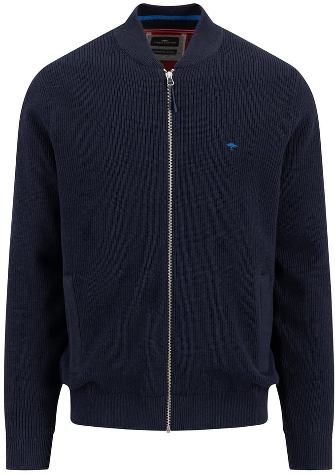 Fynch-Hatton Vest Cardigan College Collar Fisherman Navy / male