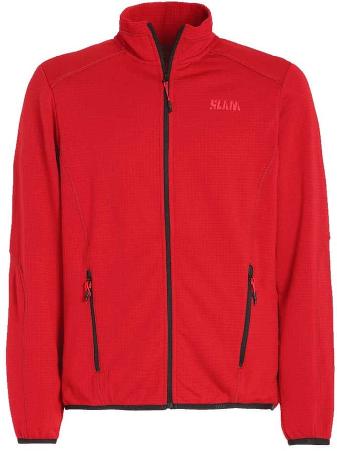 Slam Active Mid Wgt Grid Fleece Met Volledige Rits Rood M Man