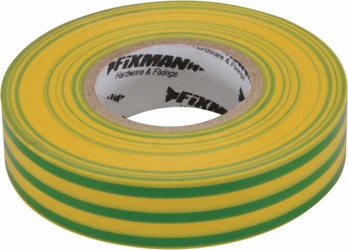 Fixman 192227 Isolatietape - 19mm x 33m - groen/geel