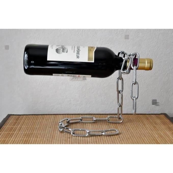 Originele flessenhouder metalen ketting - Grijs