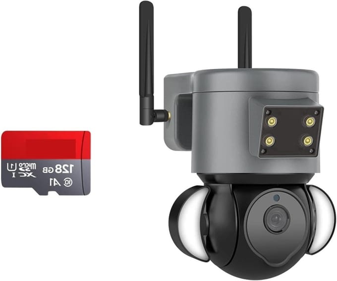 Bewakingscamera Buiten - IP Camera - Beveiliging Huis - 4G Simkaart Ondersteuning - 4MP - Grijs