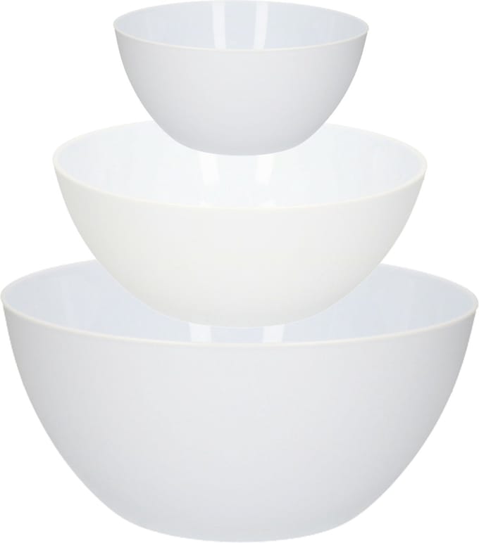 Plasticforte Kommetjes/Serveer schalen set - 9x stuks - kunststof - Wit