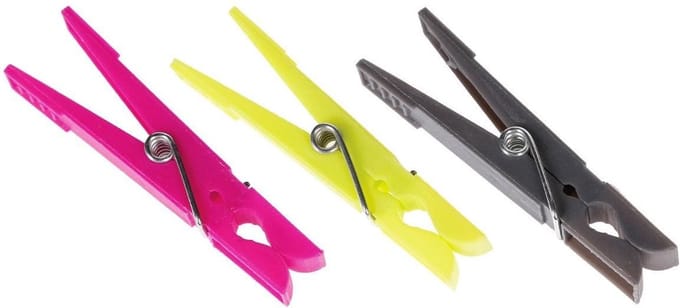 5Five Wasknijpers - 24x stuks - 7,5 cm - kunststof - multi kleuren - was ophangen