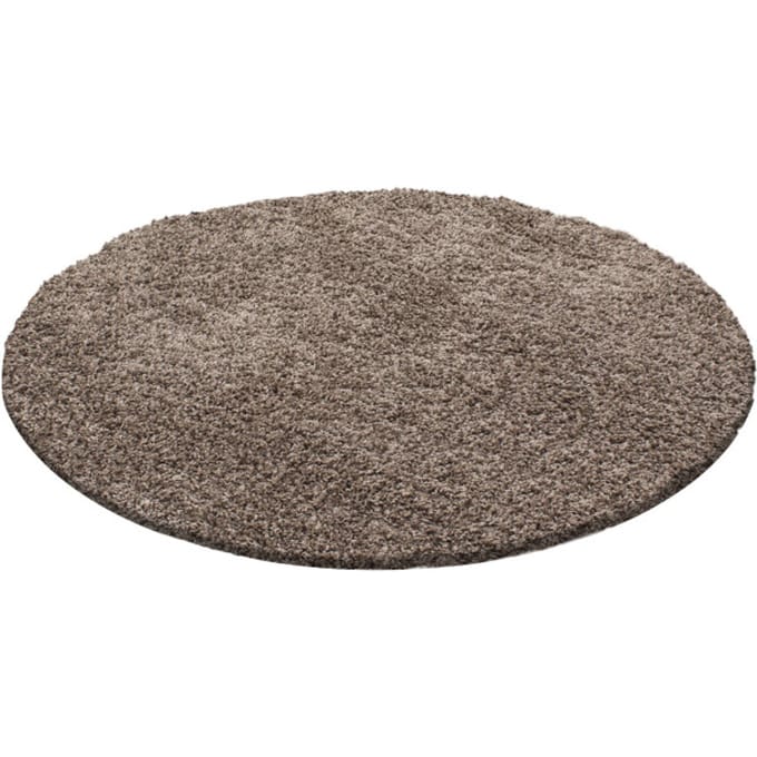 Muratap Basic rond shaggy vloerkleed caramel hoogpolig- 160 cm rond