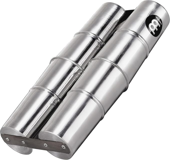 Zilver Aluminium Samba Shaker - Dubbel (Groot) 33 cm
