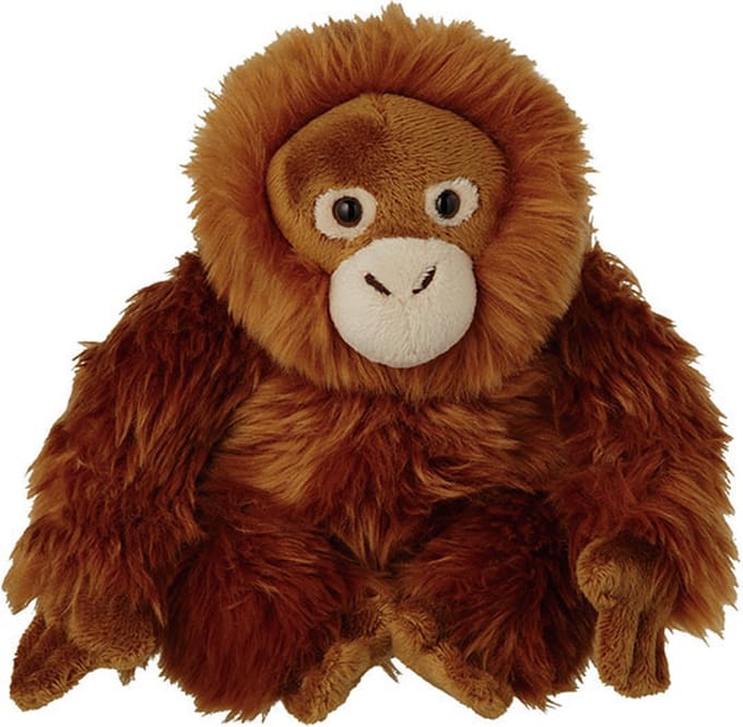 Nature Planet Pluche Orang-oetan knuffel - 18 cm - aap - speelgoed knuffeldieren