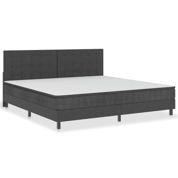 vidaXL - Hoofdbord - 200x200 - cm - getuft - stof - donkergrijs