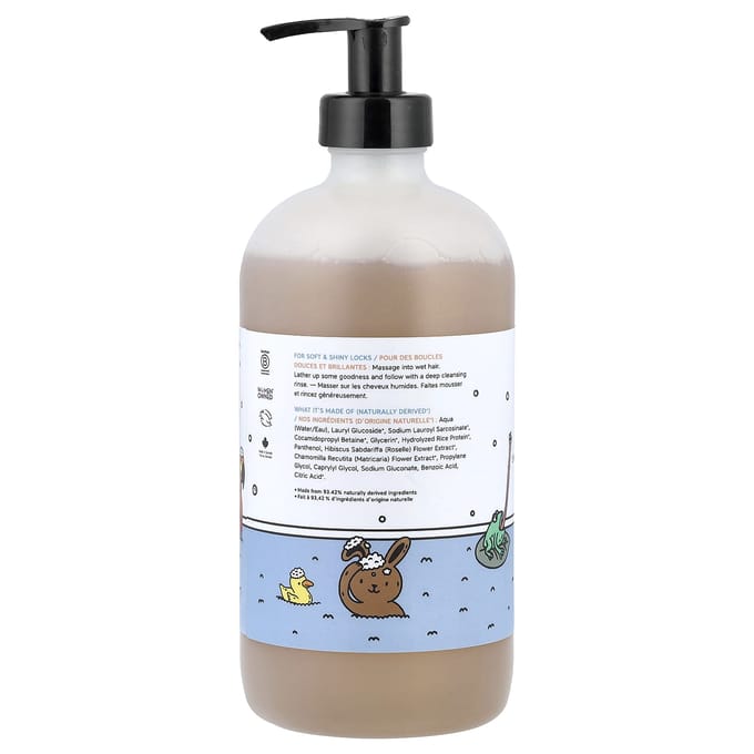 Kinder, Glanzende Shampoo + Was, Geurvrij, 500ml (16,9 fl oz) white