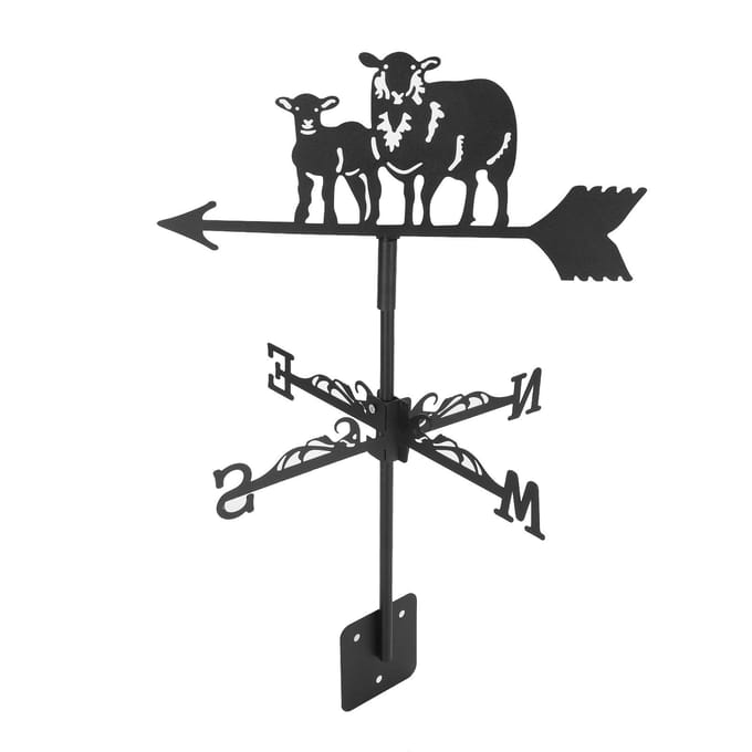 Metalen Windvaan Zwart Schattig Dierontwerp Stevig Duurzaam Decoratieve Windrichtingaanwijzer voor Huis Tuin black