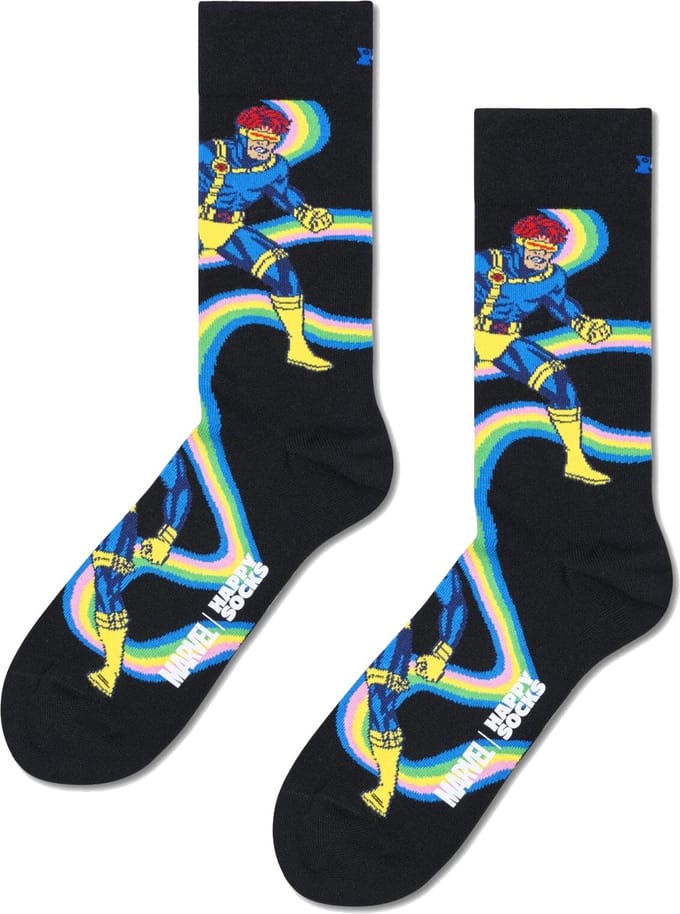 Happy Socks MARVEL X-Men Cyclops Sock - unisex sokken - zwart - Unisex - Maat: 36 - 40