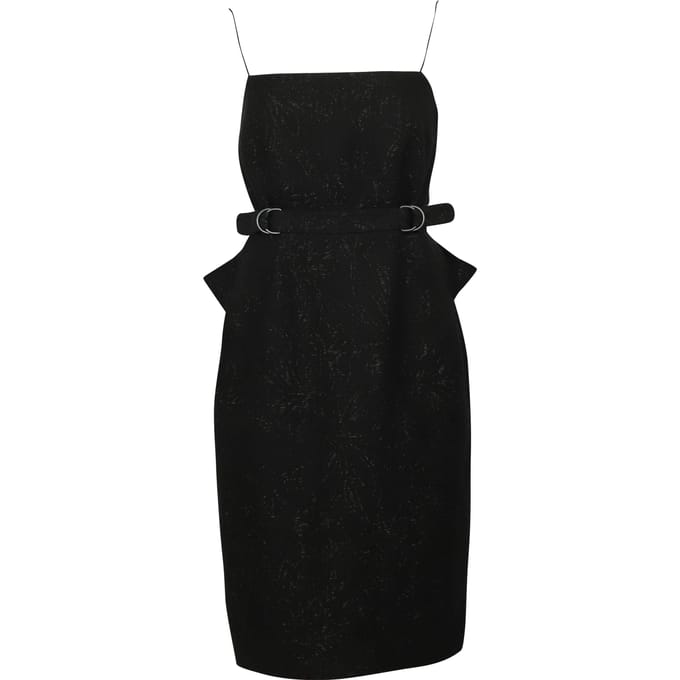 Bottega Veneta jurk met ceintuur in zwarte viscose