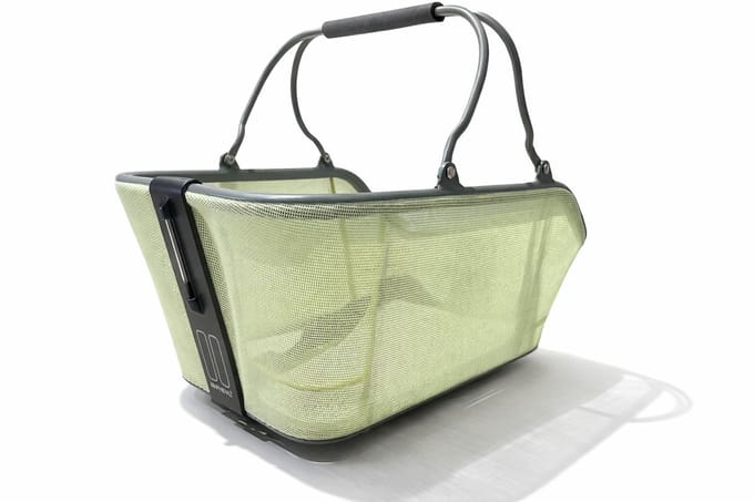 Basil Cento Tech Fiber Fietsmand Nordlicht MIK - Achter - Textonile- lime groen grijs- LED verlichting -