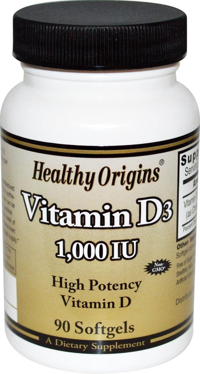 Healthy Origins, Vitamin D3, 1000 IU, 90 Softgels
