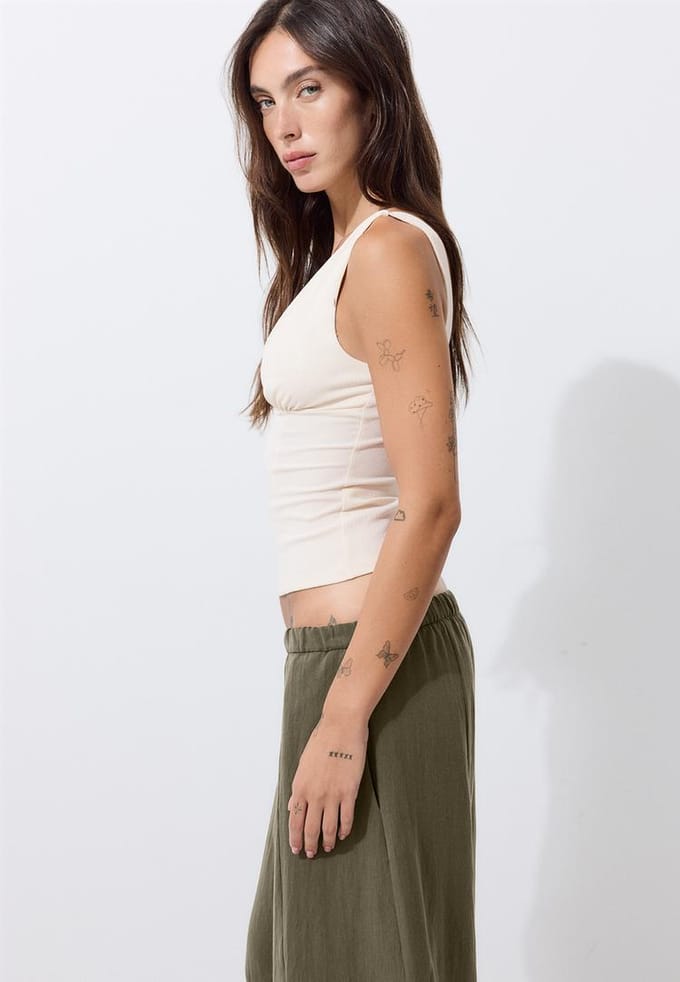 Stradivarius Getailleerde top met brede bandjes  Ijs S