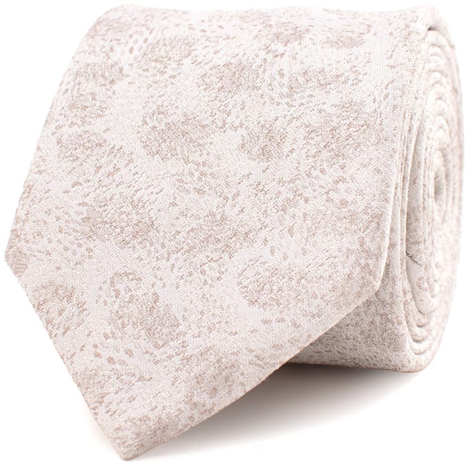 TRESANTI | GEREMIA | Silk tie with a wavy pattern | Ivoor wit