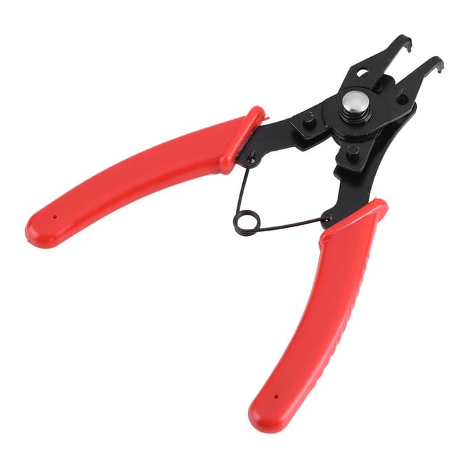 Multifunctionele 4 in 1 Borgveertangenset Circlip Combinatie Borgclip Handgereedschap (Rood) Red black