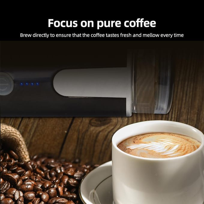 Draagbare elektrische espressomachines 6oz Single Serve Mini-koffiezetapparaat met kopje koffie zwart