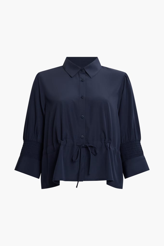 French Connection Crepe Light Tie Top Navy Taglia: M | Magliette intime Outlet | Donna | Blu