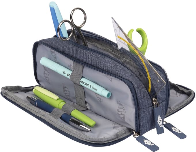 WEDO pennenzak voor studenten, polyester, grijs