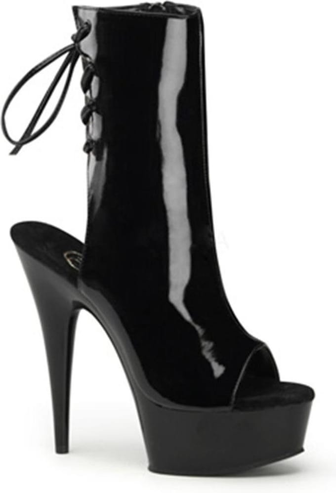 Delight-1018 black patent - (EU 36 = US 6) - Pleaser