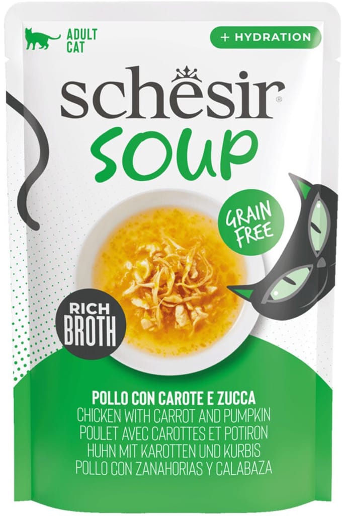 Schesir Complementary in Soep Kattenvoer Nat Kip & Pompoen - 12 x 40 gr - Voordeelverpakking
