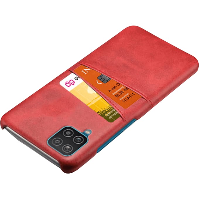 Comfycase Samsung Galaxy A12 Card Case Hoesje met Pasruimte  Rood