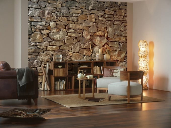 Fotobehang - Stone Wall 400x260cm - Papierbehang