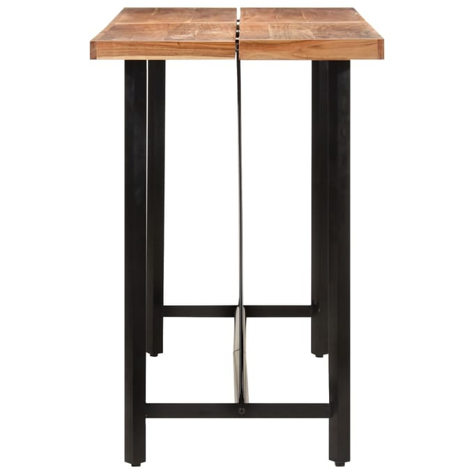 vidaXL - Bartafel - 150x70x107 - cm - massief - acaciahout - en - ijzer