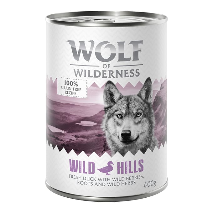 6x400g Wild Hills Eend Wolf of Wilderness Hondenvoer