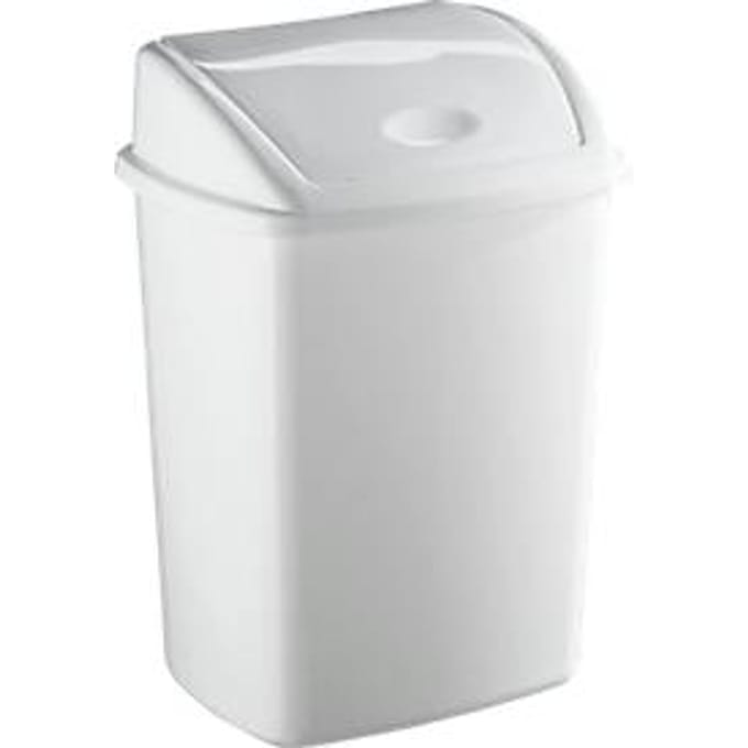 Afvalbak met Swingdeksel - B  310 x D 400 x H 680 mm - 50 liter - wit
