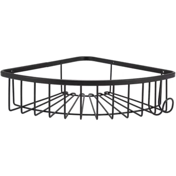 Aquavive Doucherek - Hoek - Met Schroeven - Metaal - Zwart - 21x27x6cm
