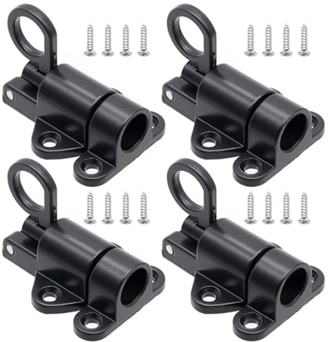 4pcs Aluminum Spring Loaded Bolt, Loft Ceiling Hatch Lock Catching Tools, Garden Gate Lock with 16 Screws, for Window - ShopVlot